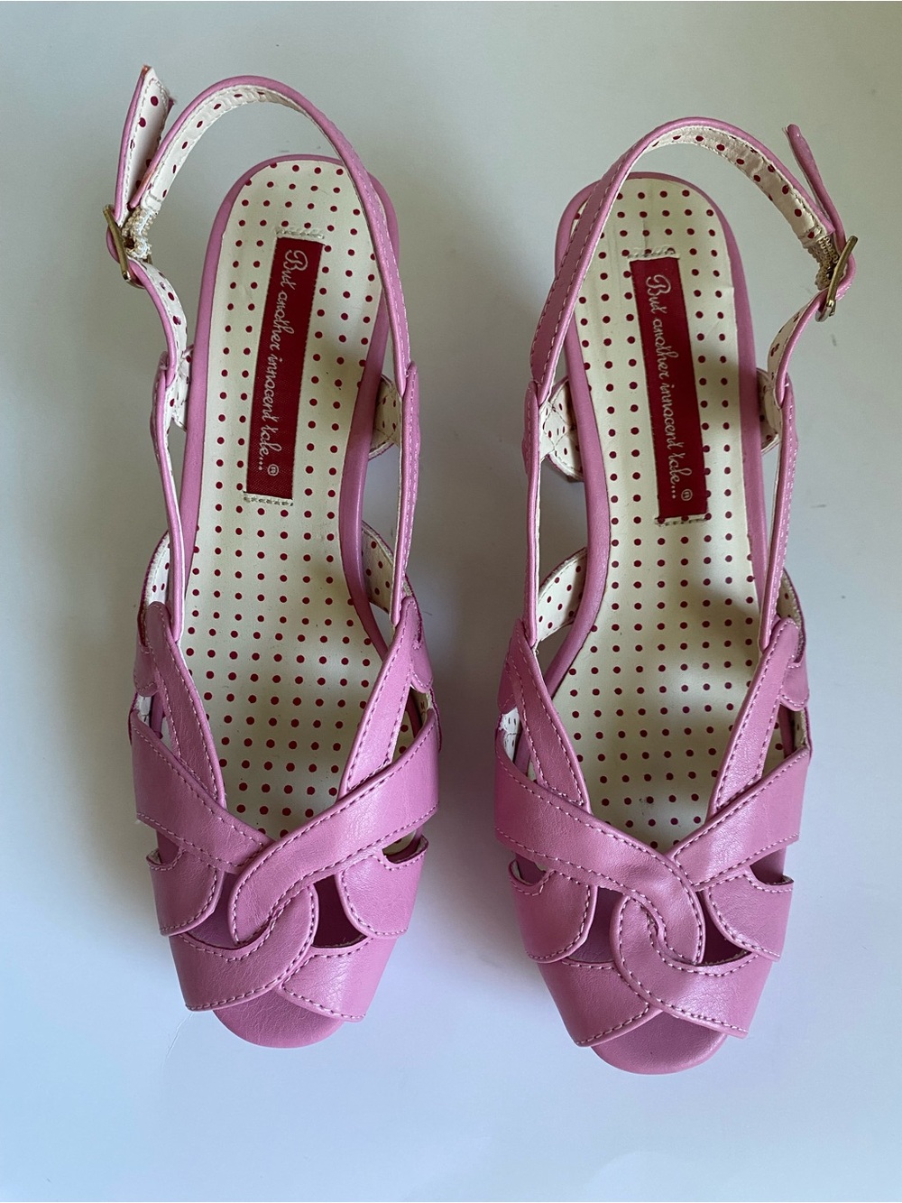 Pink Platform Sandals Size 6.5 Retro Pastel Girly Strappy - Picture 8 of 9